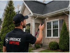 Technicien inspectant une toiture pour un raton laveur à Beloeil
